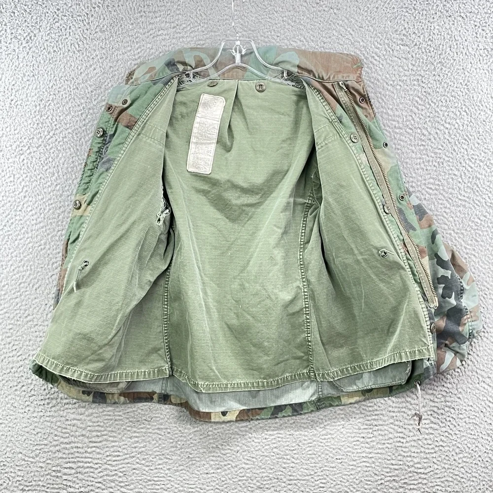 Vintage US Army M-65 Field Jacket Men's Small‎ Woodland Camo Military Tactical